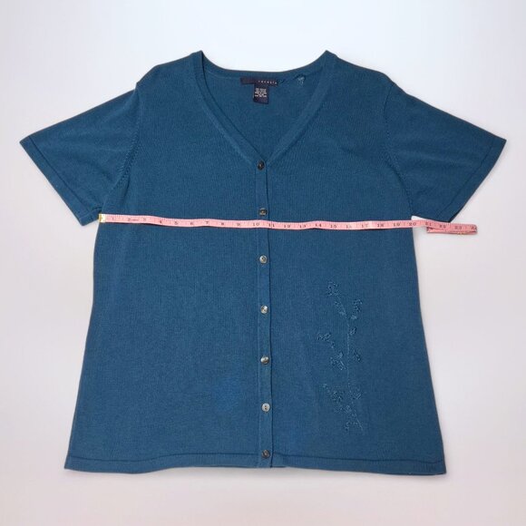 Venezia Dark Blue Button-Up Cardigan - Picture 3 of 5